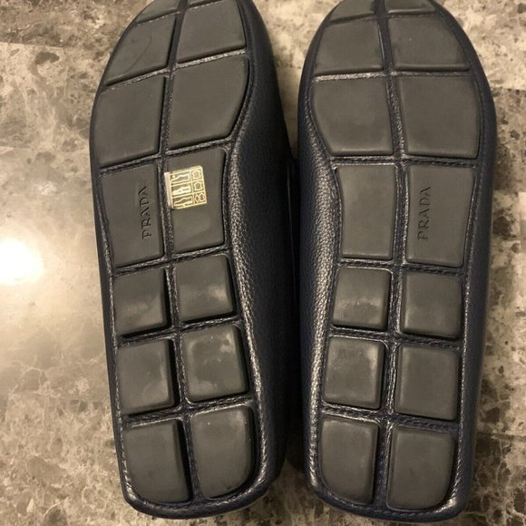 Prada Spazzolato Rios Calzature Uomo Navy Blue Size 11.5 main image 7